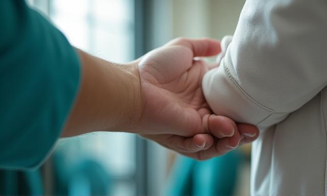 Physiotherapist performing manual therapy on a patient