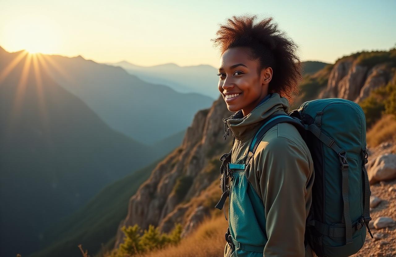 Hiker standing at the peak of a mountain overlooking Toronto